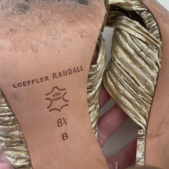 Loeffler Randall Penny Knotted Metallic Gold Mules 38 1/2 8 - Picture 6 of 6